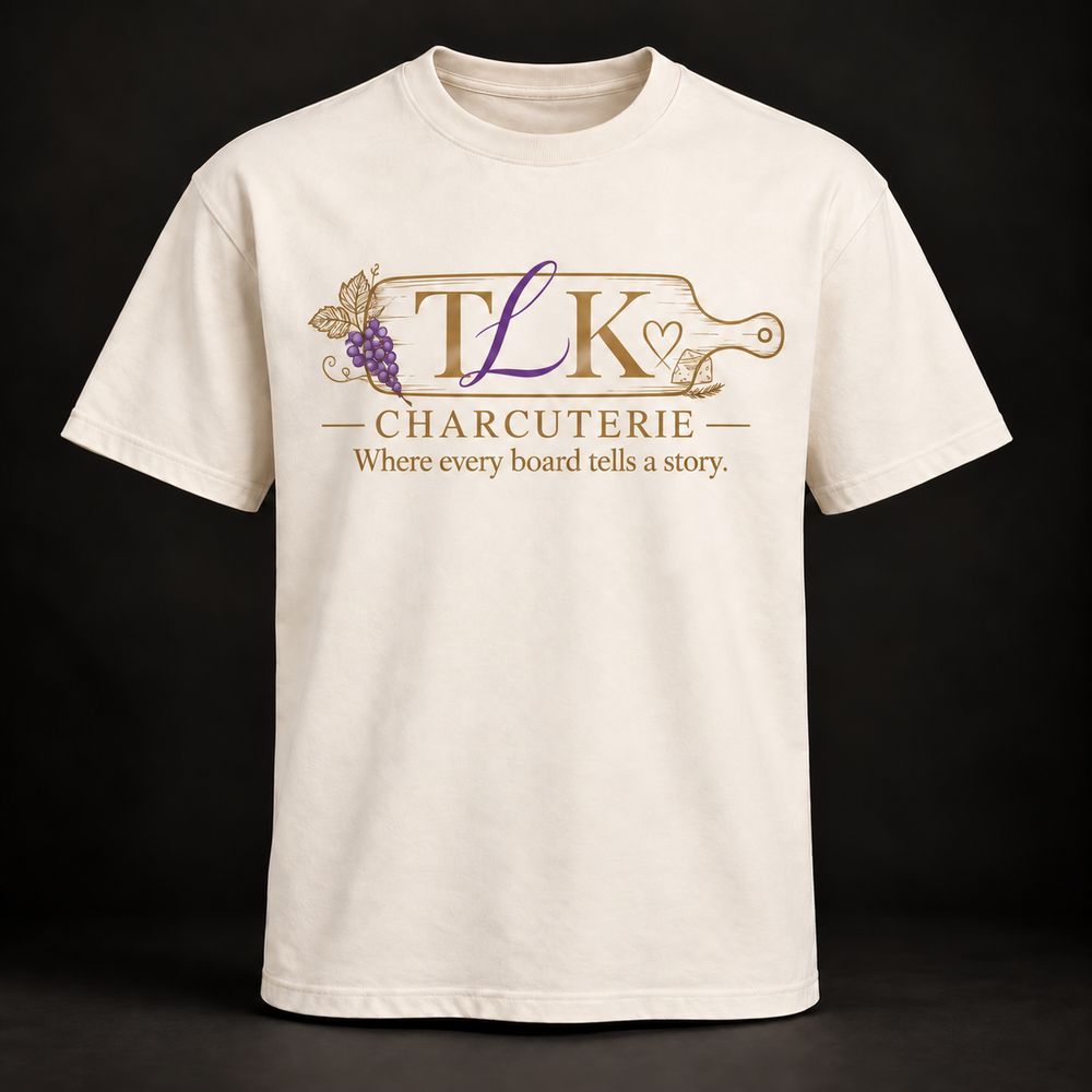 Story Board T-Shirt with charcuterie board silhouette design